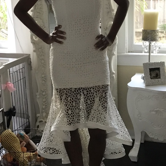 Crochet Dress with Scalloped Hem Hi/Low - Picture 2 of 5